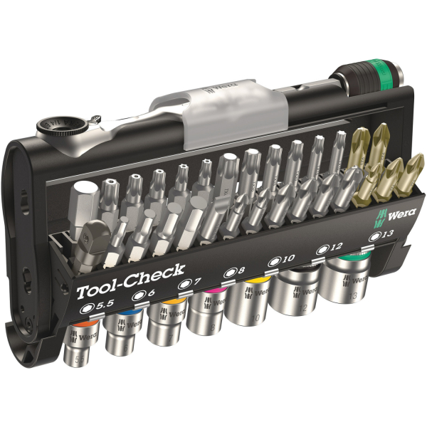 Wera 05073220001 38-delige Tool-Check 1 SB Bit/- Dop-ratelset