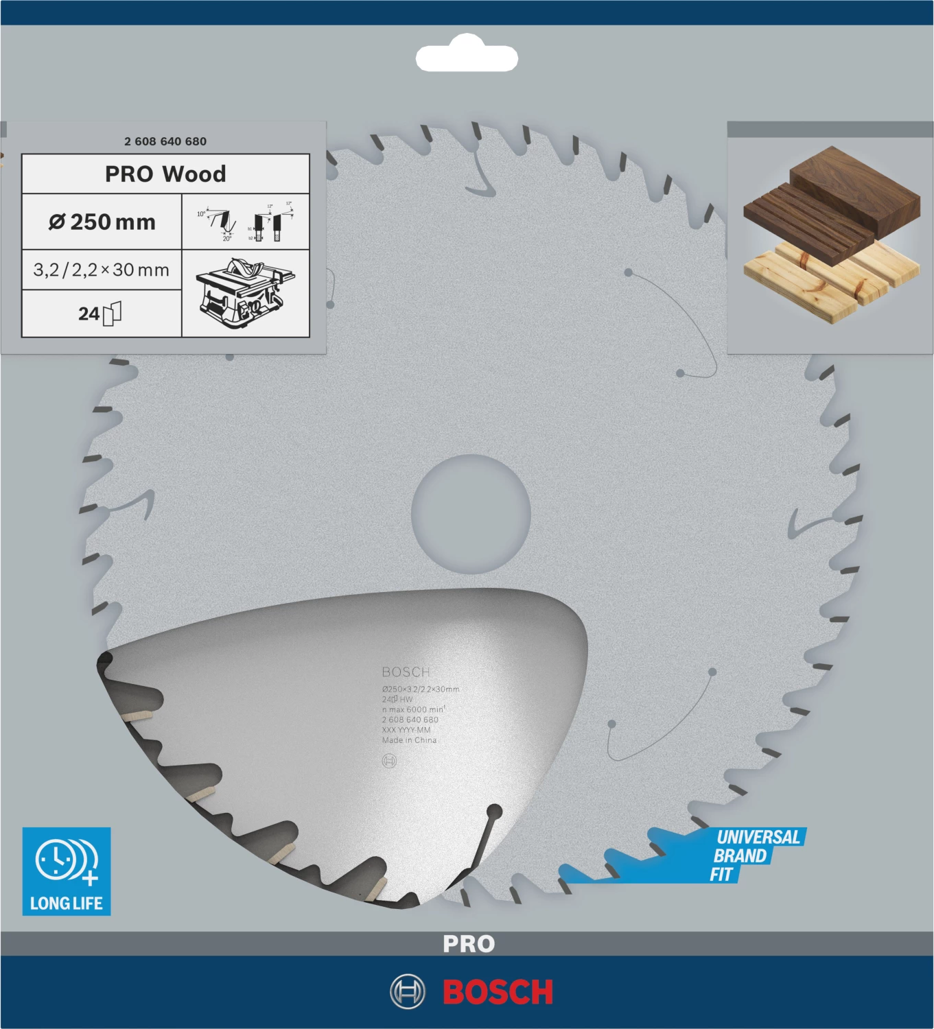 Bosch 2608640680 / LWZ Cirkelzaagblad Speedline - 250 X 30 X 24T - Hout thumbnail 2