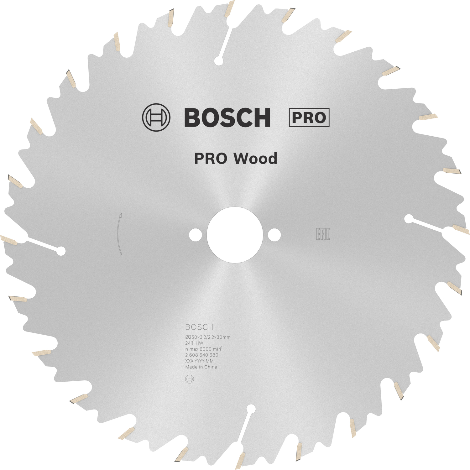 Bosch 2608640680 Cirkelzaagblad Pro Wood - 250 X 30 X 24T - Hout