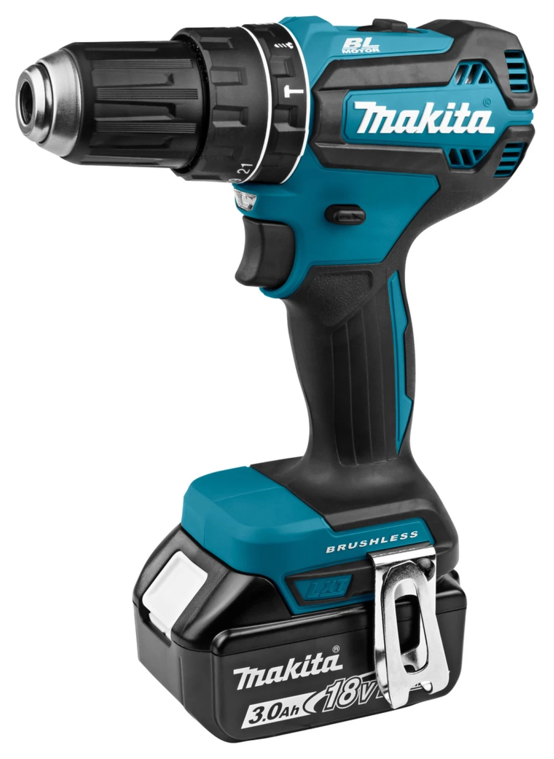 Makita DHP485RFJ 18V Li-Ion Accu Klopboor- /schroefmachine Set (2x 3.0Ah Accu) In Mbox - Koolborstelloos thumbnail 3