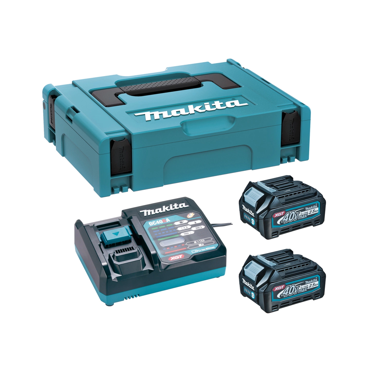 Makita 191J81-6 40v XGT Li-ion Accu Starterset (2x 2.5Ah) + Lader In Mbox