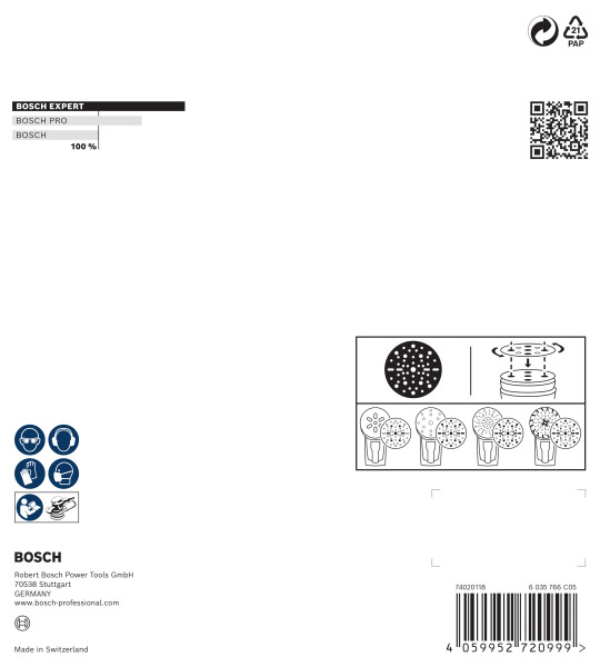 Bosch 2608902446 EXPERT Schuurschijf O780 Met Film Onderlaag - 150mm - K320 (6 Stuks) - Detailed view of the product