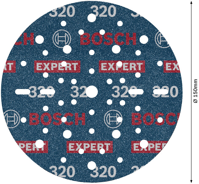 Bosch 2608902446 EXPERT Schuurschijf O780 Met Film Onderlaag - 150mm - K320 (6 Stuks) - Detailed view of the product