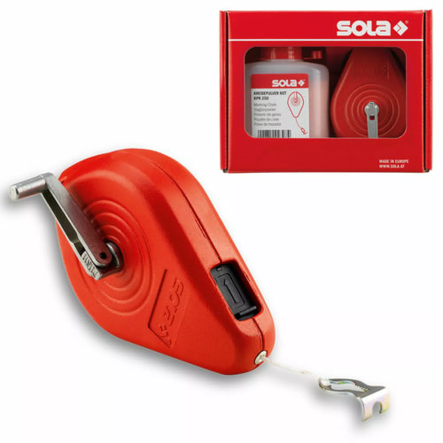 Sola CLM 30 SET R Slaglijnmolen Set Met Slaglijnpoeder - 30m - Rood