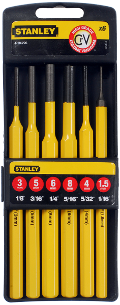 Stanley 4-18-226 6 Delige Drevel Centerpunten Set - Detailed view of the product