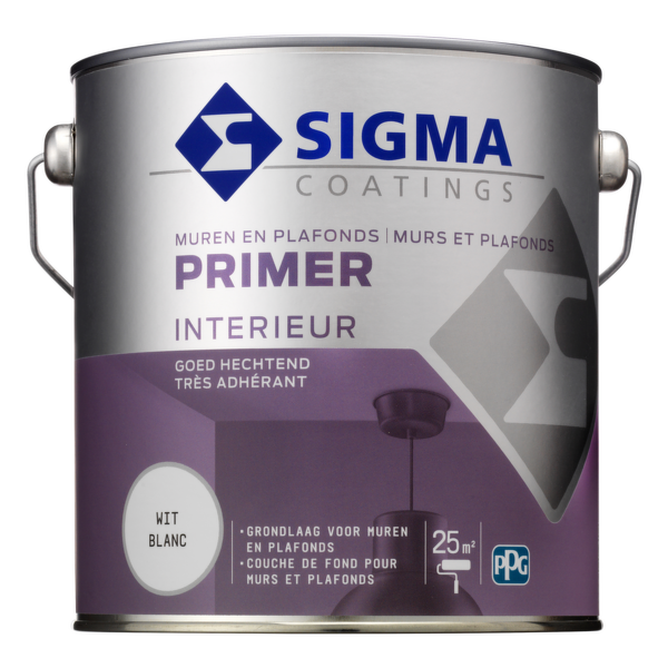 Sigma Muren En Plafonds Primer - Voorstrijk - Wit - 2.5L