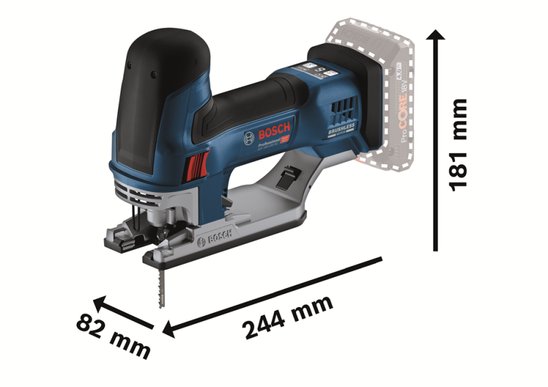 Bosch GST 18V-155 SC 18V Li-ion Accu Decoupeerzaag Set (2x 4.0Ah) In L-Boxx - 360° Grip - 3800 Tpm - Detailed view of the product