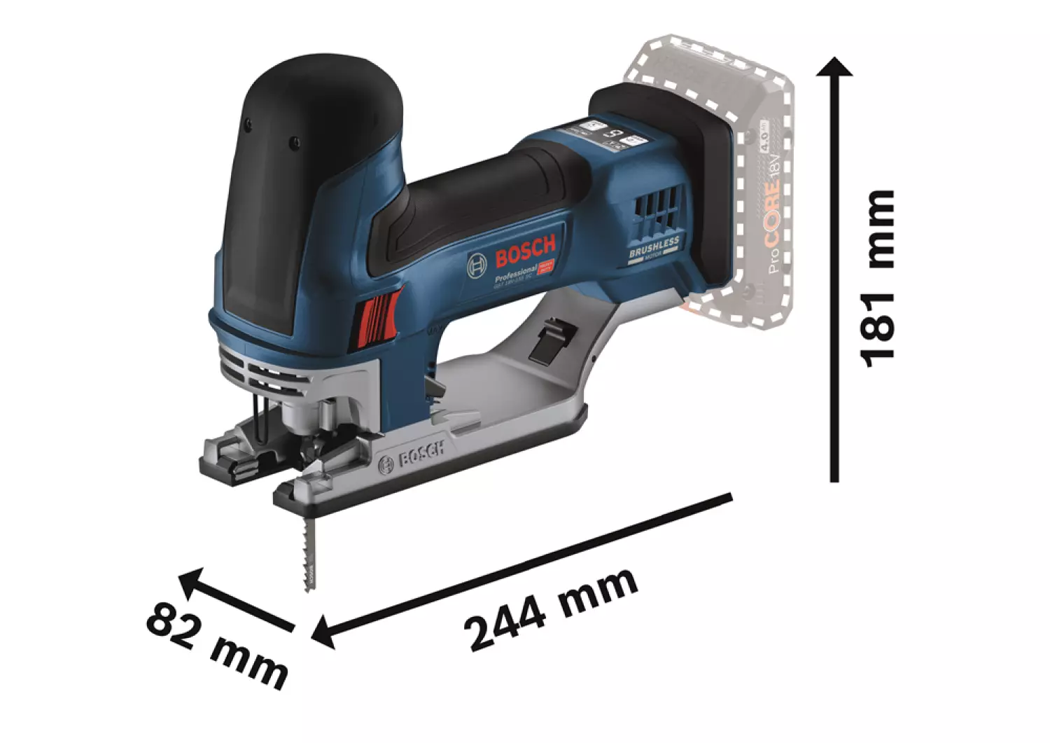 Bosch GST 18V-155 SC 18V Li-ion Accu Decoupeerzaag Set (2x 4.0Ah) In L-Boxx - 360° Grip - 3800 Tpm thumbnail 3