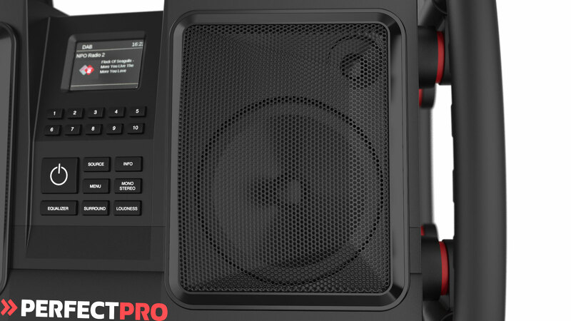 PerfectPro RB2 Rockbull Bouwradio - FM RDS / DAB+ - AUX-in - Bluetooth - Werkt Op Netstroom En Batterij - Detailed view of the product