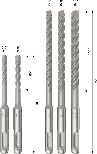 Bosch 2608837138 PRO Hamerboorset SDS Plus-5X - 5.5/6/7/8/10mm (5 Stuks) - Detailed view of the product