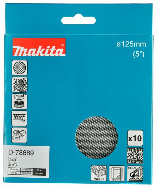 Makita D-78689 Schuurnet - 125mm K240 - Detailed view of the product