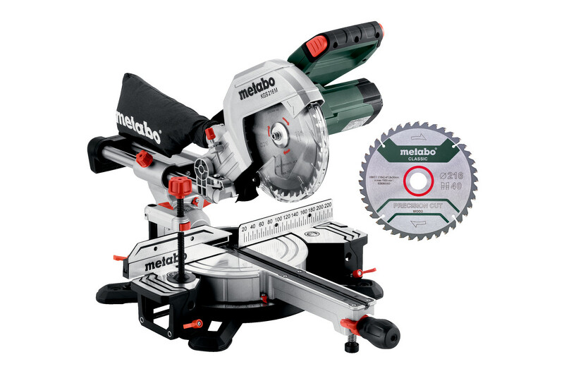 Metabo KGS 216 M Afkortzaag - 1500W - 216 X 30mm - Quick Hendel - Met Extra Zaagblad EAN: 4061792225916