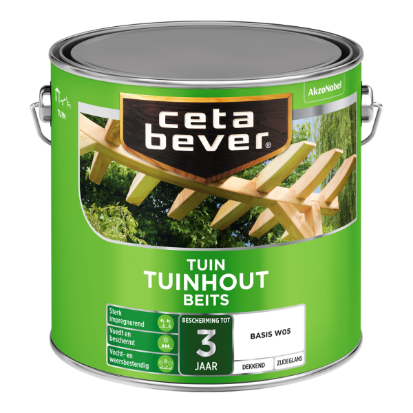 cetabever dekkende tuinhout beits kleur 2.5 ltr