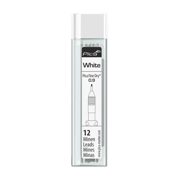 Pica 7032 Fine Dry Navulling - Wit (12st)