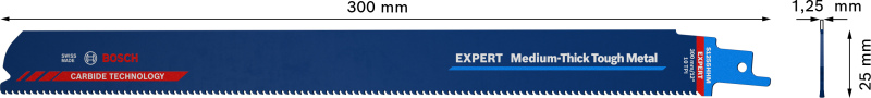 Bosch 2608900377 EXPERT Reciprozaagblad S1255HHM - Medium-Thick Tough Metal - Detailed view of the product
