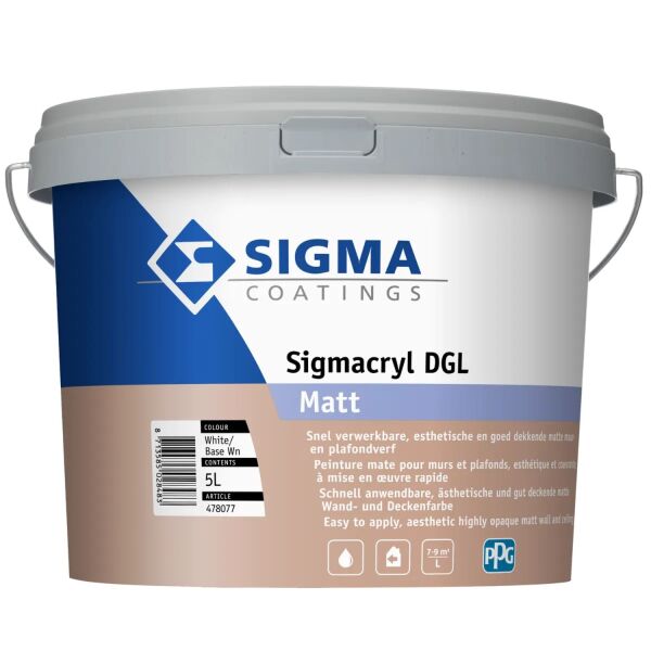 Sigmacryl DGL Matt - Op Kleur Gemengd - 5L