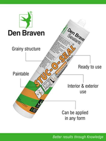 Zwaluw Den Braven 10114401 Stuc-O-Seal Structuurkit - Wit - 310ml - Detailed view of the product