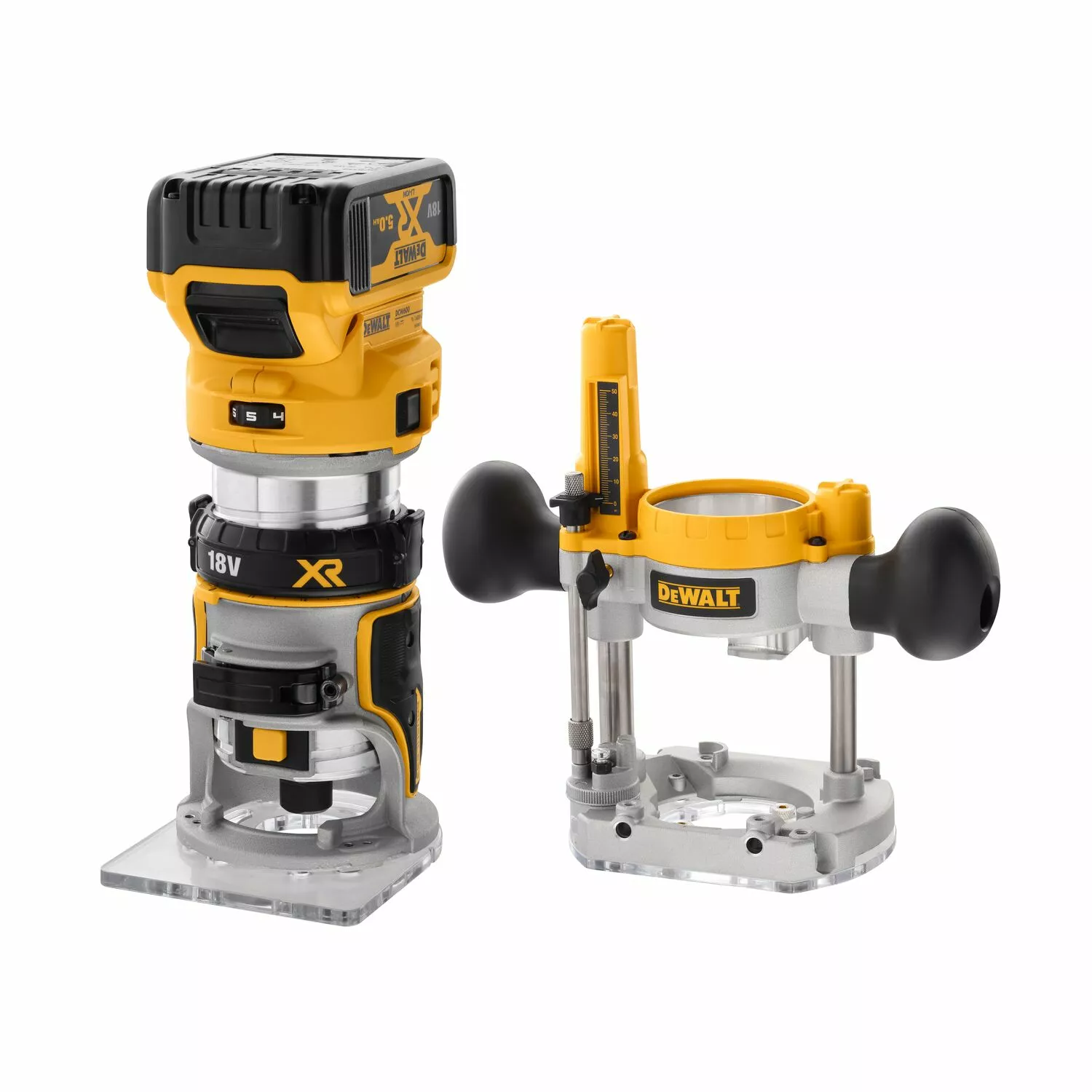 DeWALT DCW604P2-QW 18V XR Li-Ion Accu Boven- en kantenfrees set (2x 50Ah) in TSTAK - 30mm