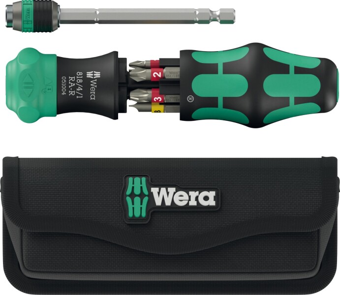 Wera 05051515001 Kraftform Kompakt 25 RA-R Bitschroevendraaier In Etui - 6 In 1 Multi-bit - Met Ratelfunctie
