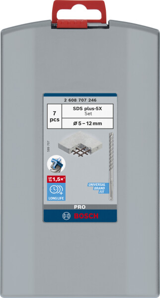 Bosch 2608707246 7-delige PRO SDS Plus-5X Hamerboorset - Detailed view of the product