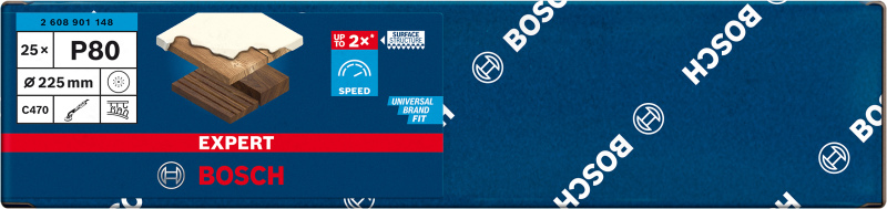 Bosch 2608901148 Schuurpapier C470 - K80 - 225mm (25st) - Detailed view of the product
