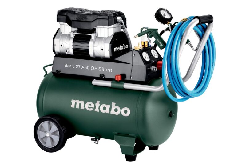 Metabo Basic 270-50 OF Silent Compressor - 1500W - 10 Bar - 50L - 130 L/min - Detailed view of the product
