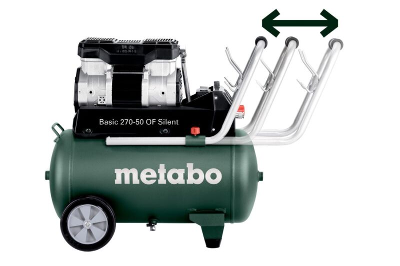 Metabo Basic 270-50 OF Silent Compressor - 1500W - 10 Bar - 50L - 130 L/min - Detailed view of the product