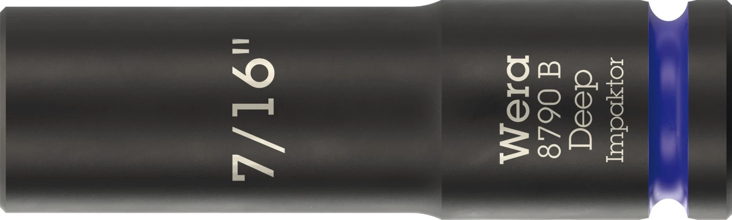 Wera 05005567001 8790 B Impaktor Deep Lange Krachtdop - 7/16"- Zeskant - 63mm
