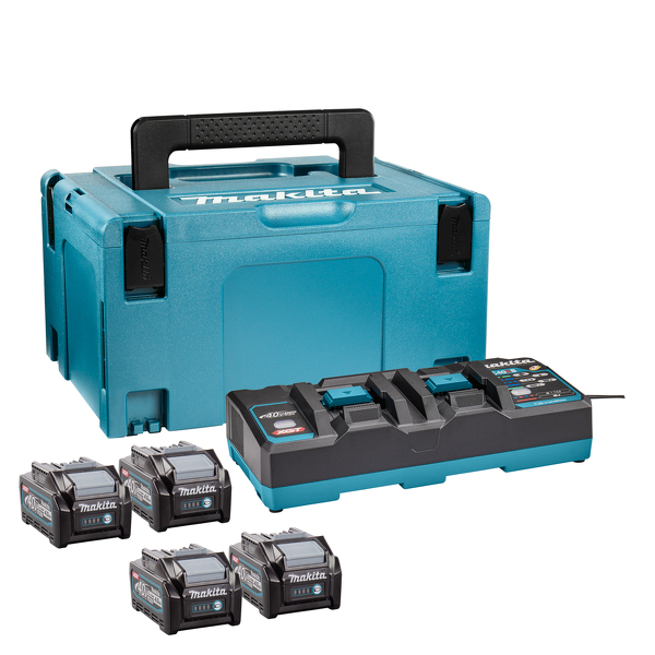 Makita 191U28-6 40V XGT Li-Ion Accu Starterset (4x 4.0Ah) + Duolader In Mbox EAN: 88381583183