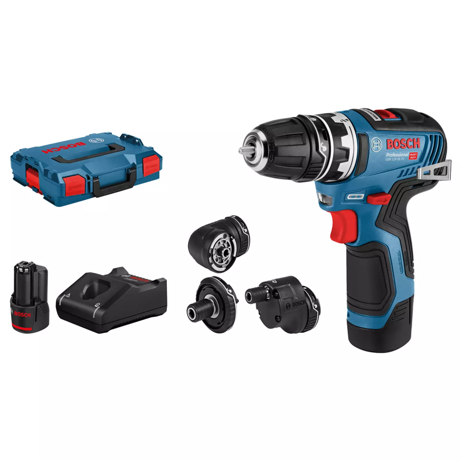 Bosch GSR 12V-35 FC 12V Li-Ion Accu Schroefboormachine Set (2x 3.0Ah Accu) In L-Boxx Incl. 4 Opzetstukken - Koolborstelloos