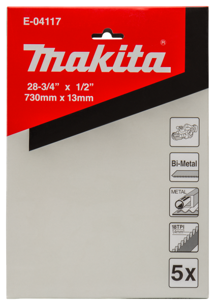 Makita E-04117 Zaagband - 730x13mm 18T (5st) - Detailed view of the product