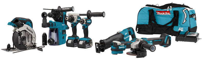 Makita DLX7020TX1 18V Li-ion Accu 7-delige Combiset (2x 5.0Ah Accu) In Tas EAN: 88381744775