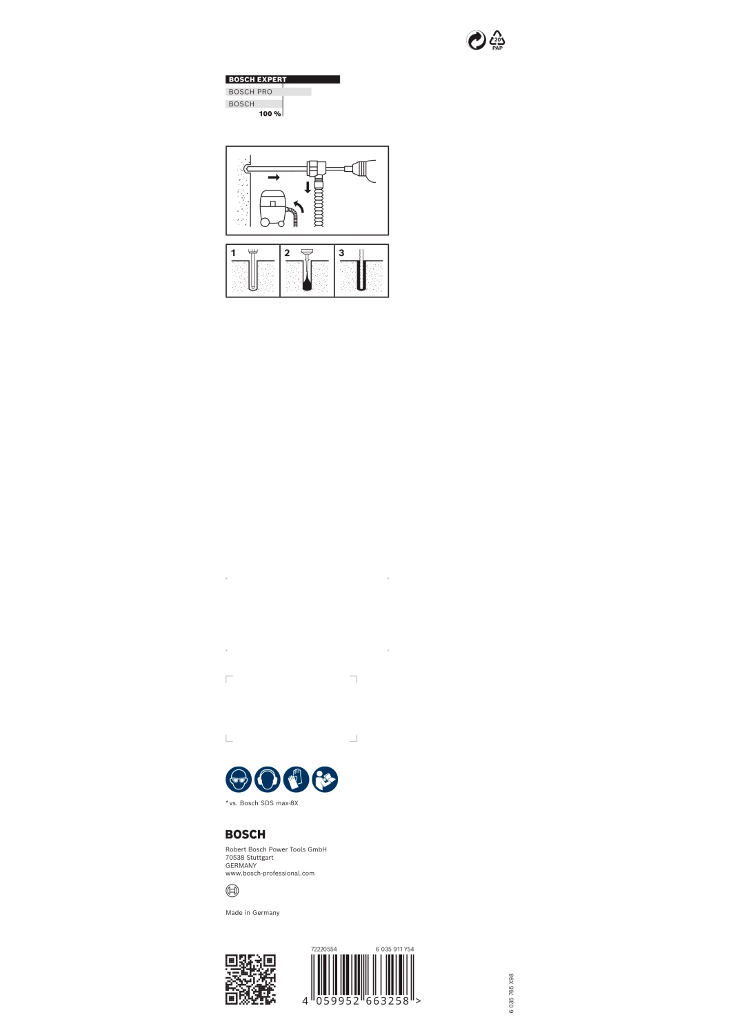 Bosch 2608901793 EXPERT Hamerboor SDS Clean SDS Max-8X - 24x400x650mm Met Connector thumbnail 3