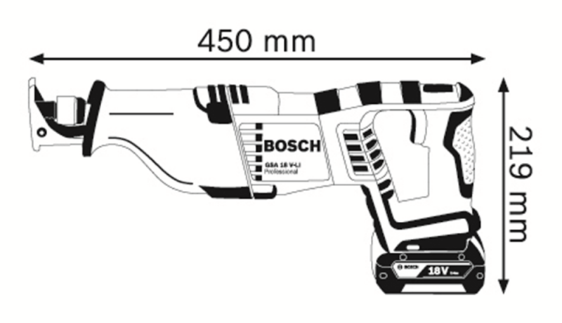 Bosch GSA 18 V-LI 18V Li-Ion Accu Reciprozaag Set (2x 5.0Ah Accu) In L-Boxx - Snelwissel - Variabel - Detailed view of the product
