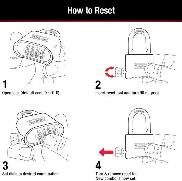 Master Lock 175EURDLH Hangslot 52mm Breed - Cijfercode - 51mm Lange Beugel - Detailed view of the product