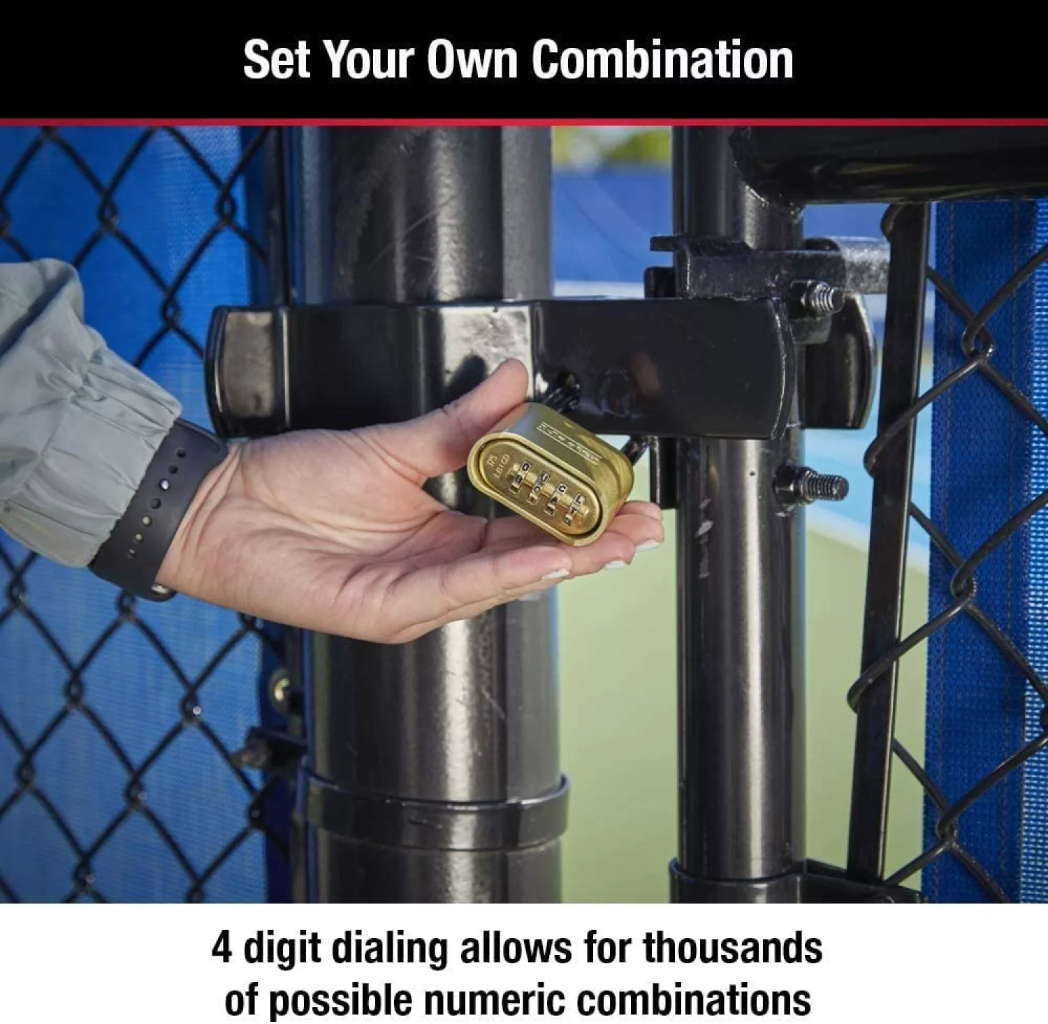 Master Lock 175EURDLH Hangslot 52mm Breed - Cijfercode - 51mm Lange Beugel thumbnail 2