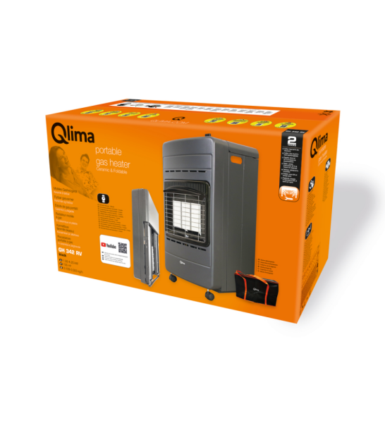 Qlima GH 342 RV Opvouwbare 2-in-1 Gaskachel Zwart - 4,2kW - Detailed view of the product