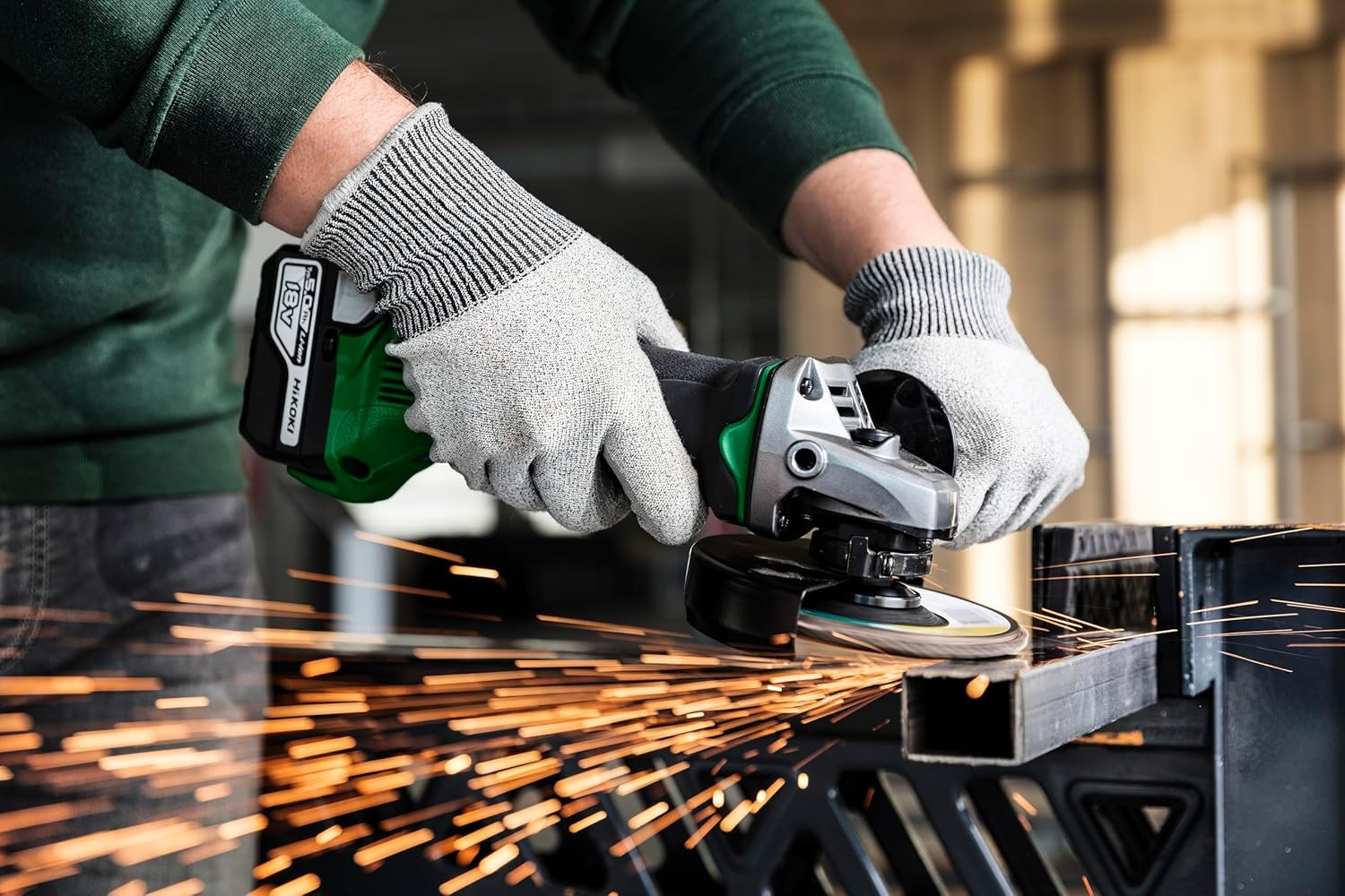 HiKOKI G18DSL2W3Z 18V Li-ion Accu Haakse Slijpmachine Body In HSC II Koffer - 125 Mm thumbnail 3