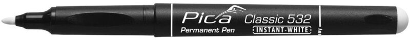 Pica 532/52 Classic Permanent Pen - Rond - Wit - 1-2mm (10st) - Detailed view of the product
