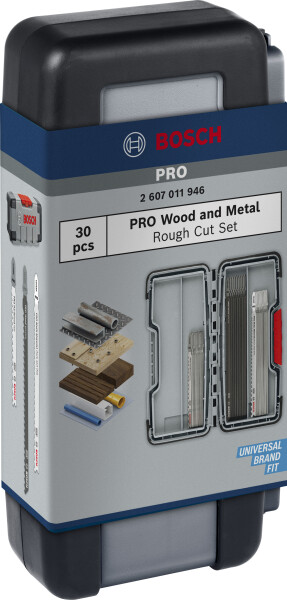 Bosch 2607011946 PRO 30-delige Hout En Metaal Rough Cut Zaagbladenset In Toughbox - Detailed view of the product