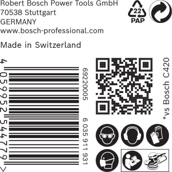 Bosch 2608901139 EXPERT Schuurvel C470 Best For Wood And Paint - 150mm - K120 - Multiperforatie (50st) - Detailed view of the product