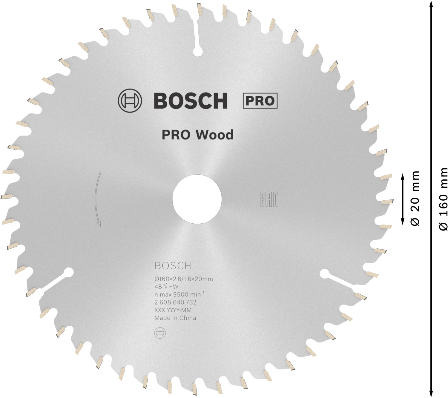 Bosch 2608640732 Optiline Cirkelzaagblad - 160 X 20 X 48T - Hout thumbnail 4