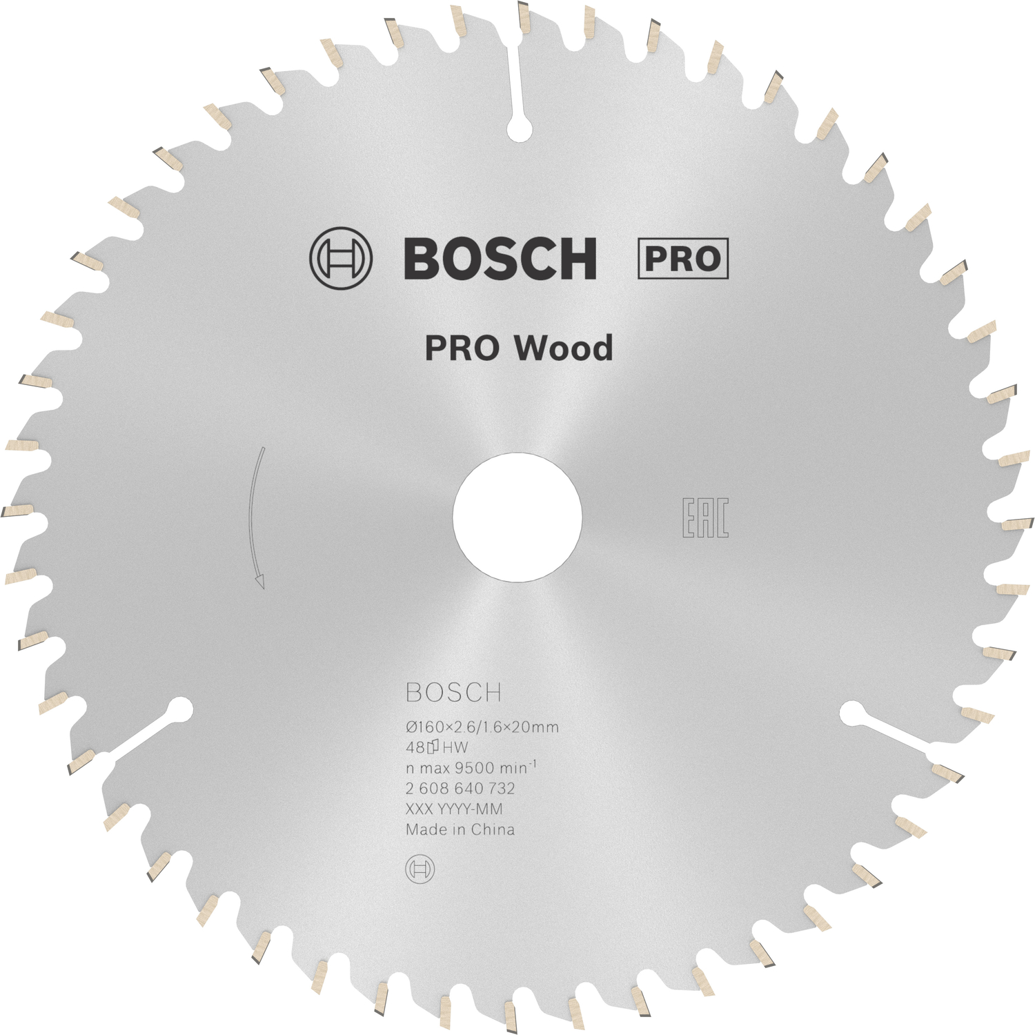Bosch 2608640732 Pro Wood Cirkelzaagblad - 160 X 20 X 48T - Hout
