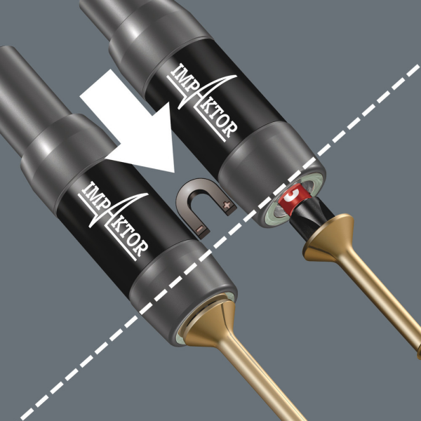 Wera 5057676001 Impaktor R Bithouder Met Ringmagneet En Springveer - 1/4"X 75mm - Detailed view of the product