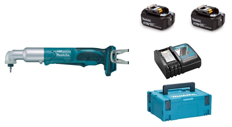 Makita DTL061RTJ 18V Li-Ion Accu Haakse Slagschroevendraaier Set (2x 5.0Ah Accu) In Mbox EAN: 88381816656