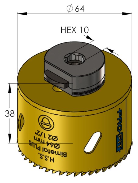 ProFit 09051064 BiMetal Plus Gatzaag 64mm - Detailed view of the product