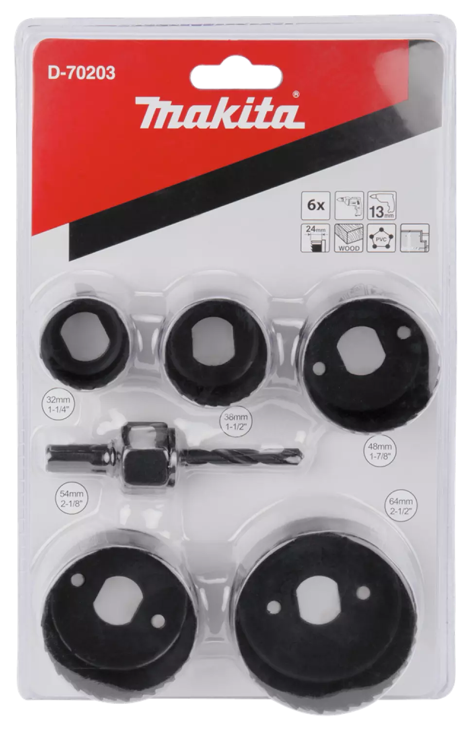 Makita D-70203 Gatzaagset 6-delig - 32-64mm thumbnail 3