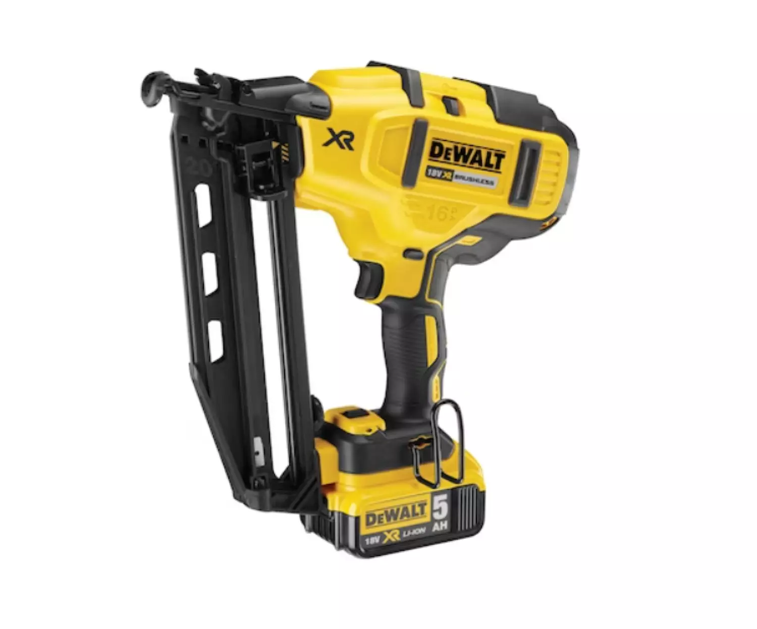 DeWALT DCN660P2-QW 18V Li-ion XR Accu Afwerktacker Set (2x 5.0Ah) In Koffer - 32-63mm - 16 Gauge - Koolborstelloos thumbnail 2