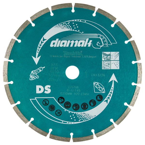Makita P-44155 / D-61145 Diamantdoorslijpschijf - 230 X 22,23mm - Beton - Steen - Detailed view of the product