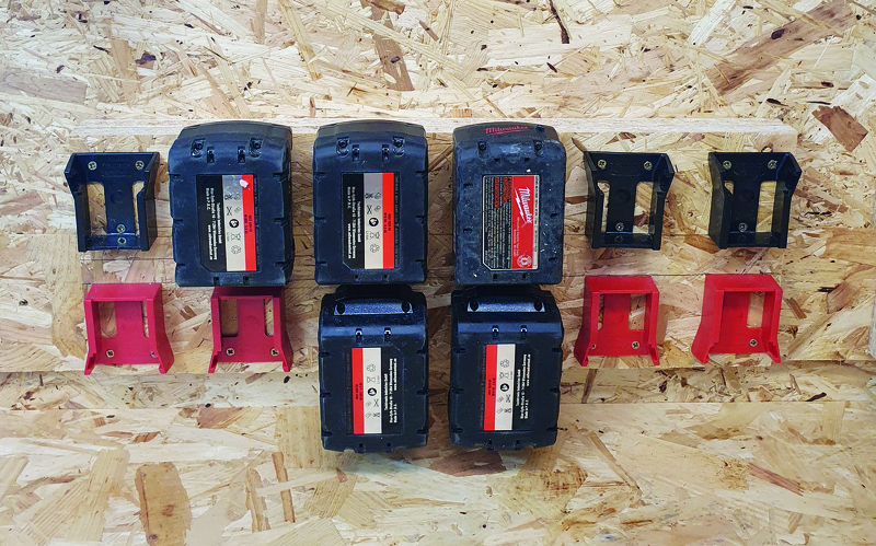 StealthMounts BM-MW18-BLK-6 Accuhouder Voor Milwaukee M18 - Zwart - 6-pack - Detailed view of the product